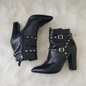 Studded, Black Booties